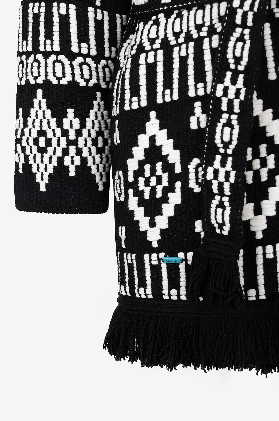 ALANUI Jungle Beat virgin wool and cotton cardigan Women BLACK 3