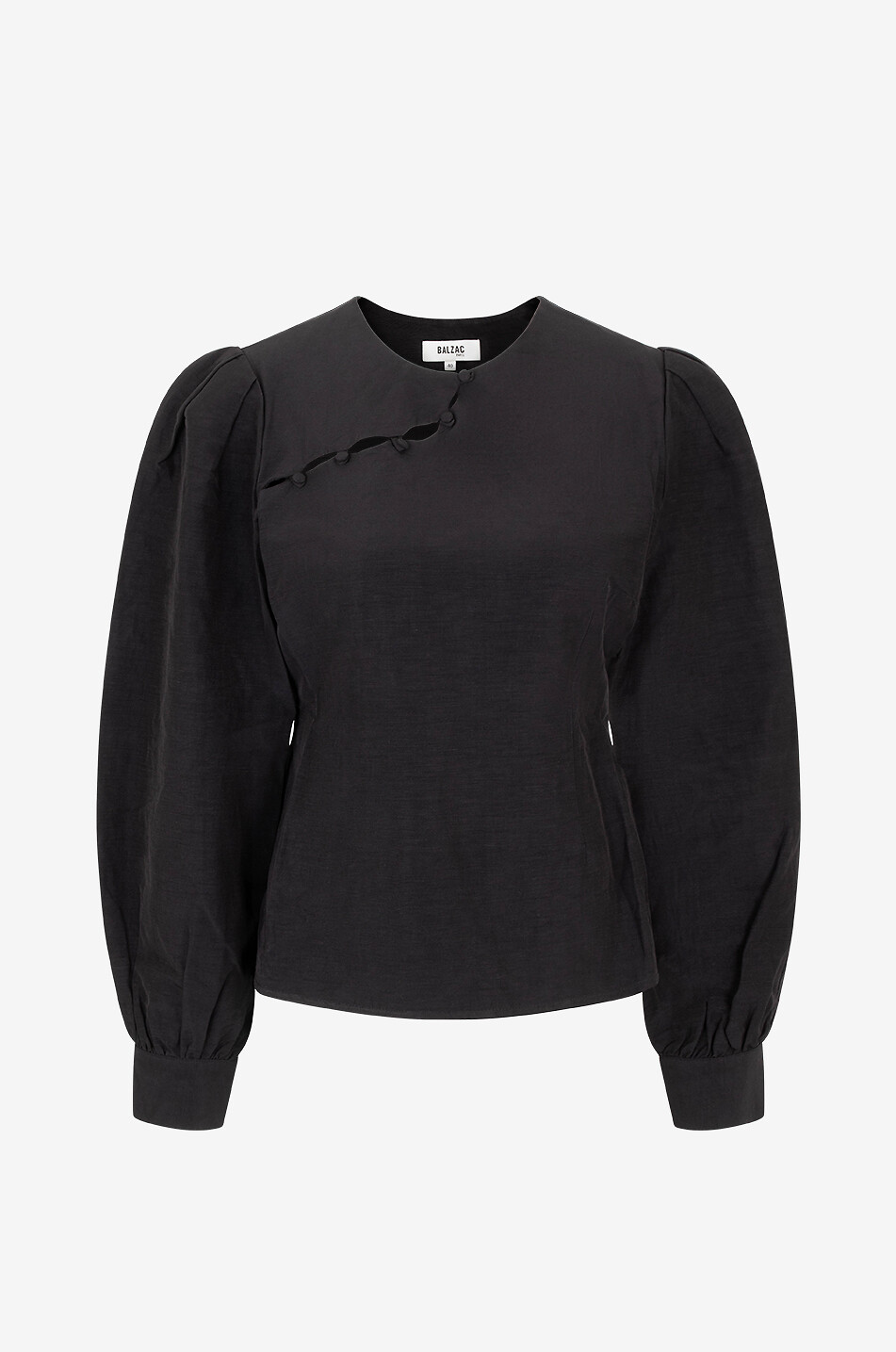 BALZAC PARIS Carlotta long-sleeved acetate linen and viscose blouse Women DARK BLUE 1