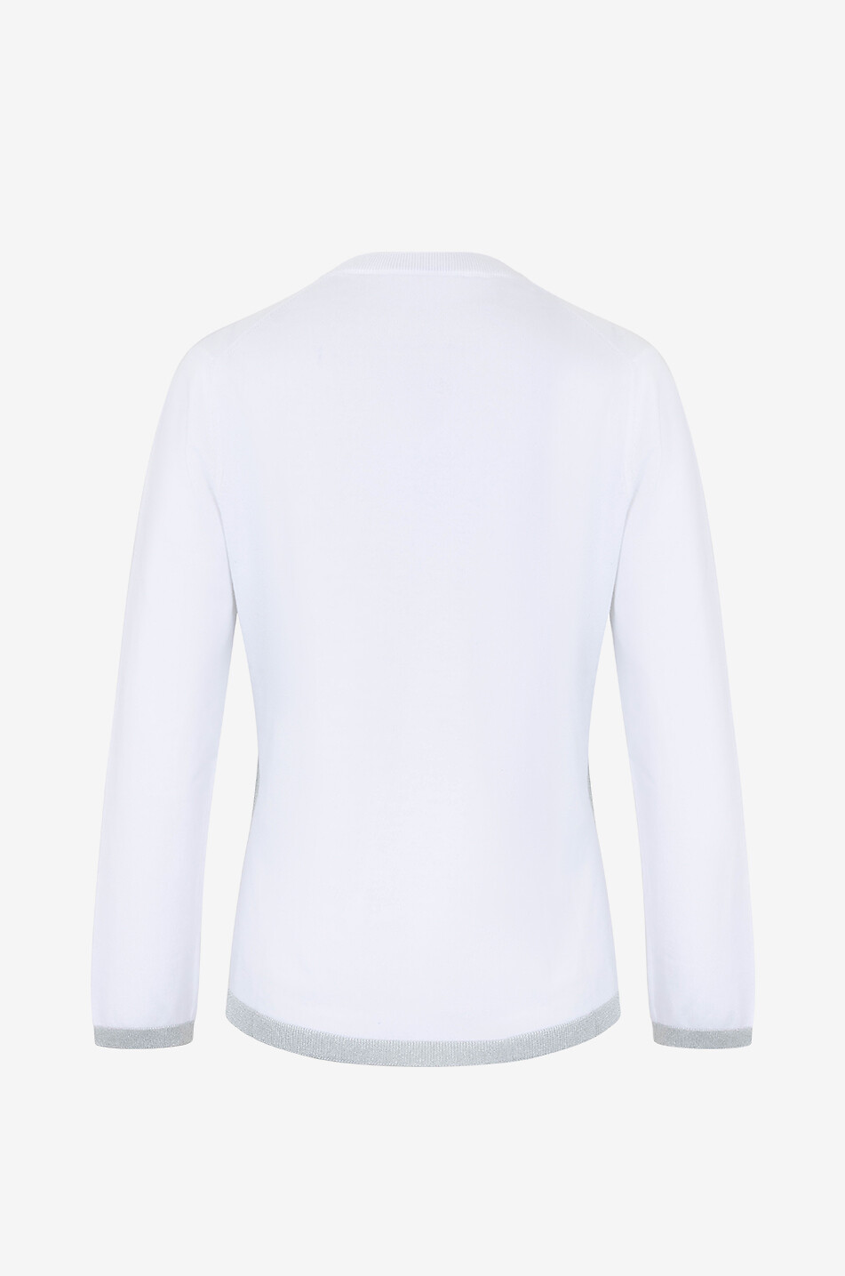 GRAN SASSO Pullover mit V-Ausschnitt aus Baumwolle und Viskose mit Lurexdetail Damen WEISS 2