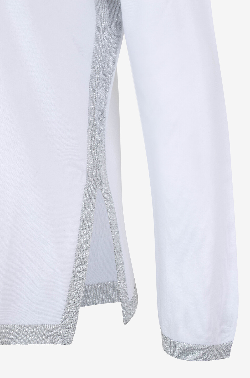 GRAN SASSO Pullover mit V-Ausschnitt aus Baumwolle und Viskose mit Lurexdetail Damen WEISS 3