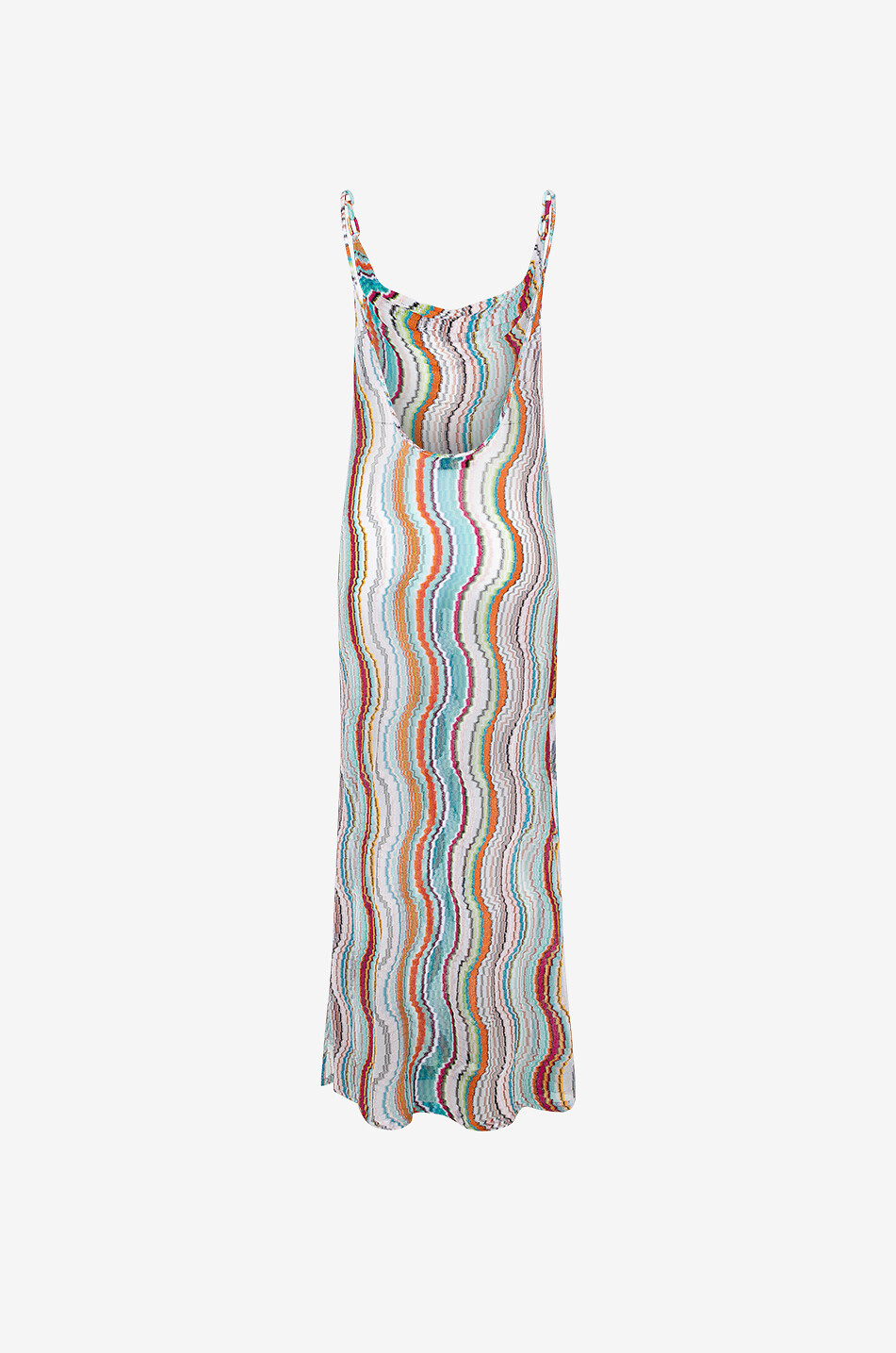 MISSONI Wave-patterned long knit slip dress Women MULTI COLOURED 2
