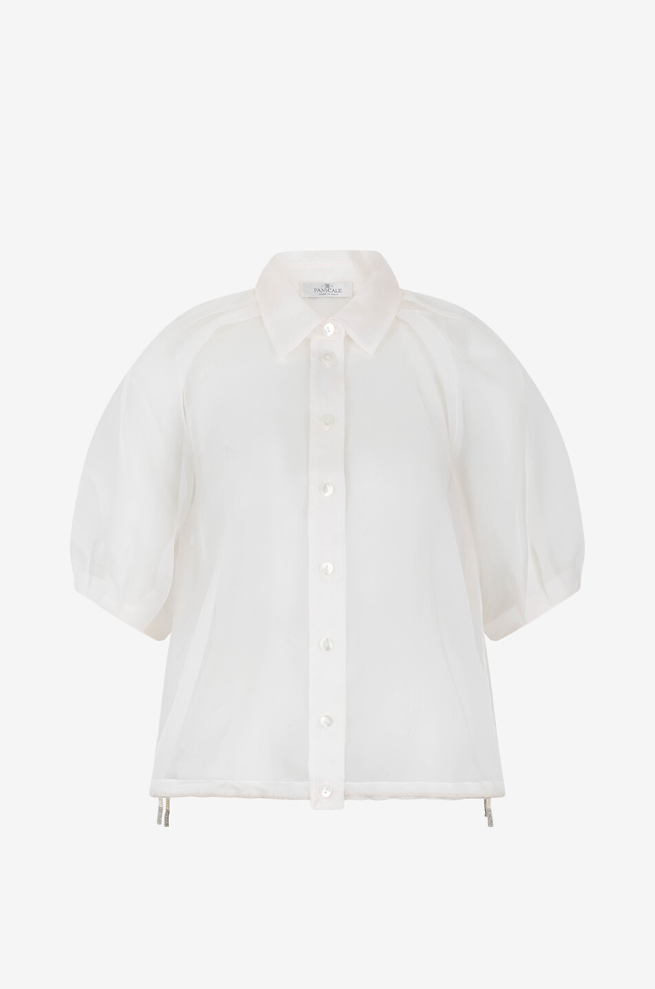 Hemd mit 3/4-Puffärmeln aus Seide