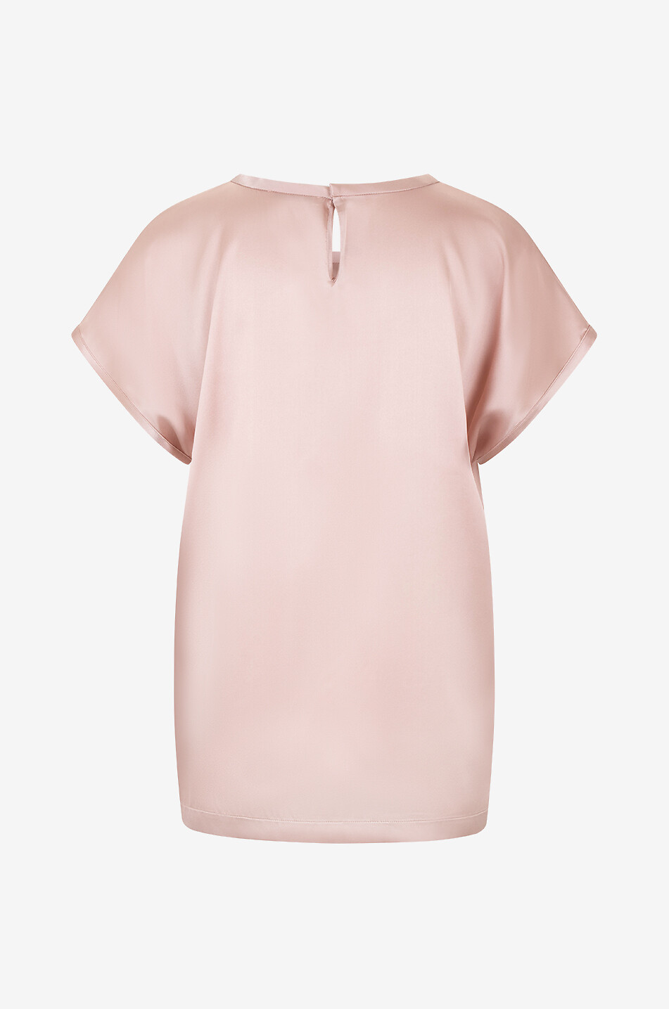 PANICALE Top en satin de soie à manches courtes brodé perles Femme ROSE MOYEN 2