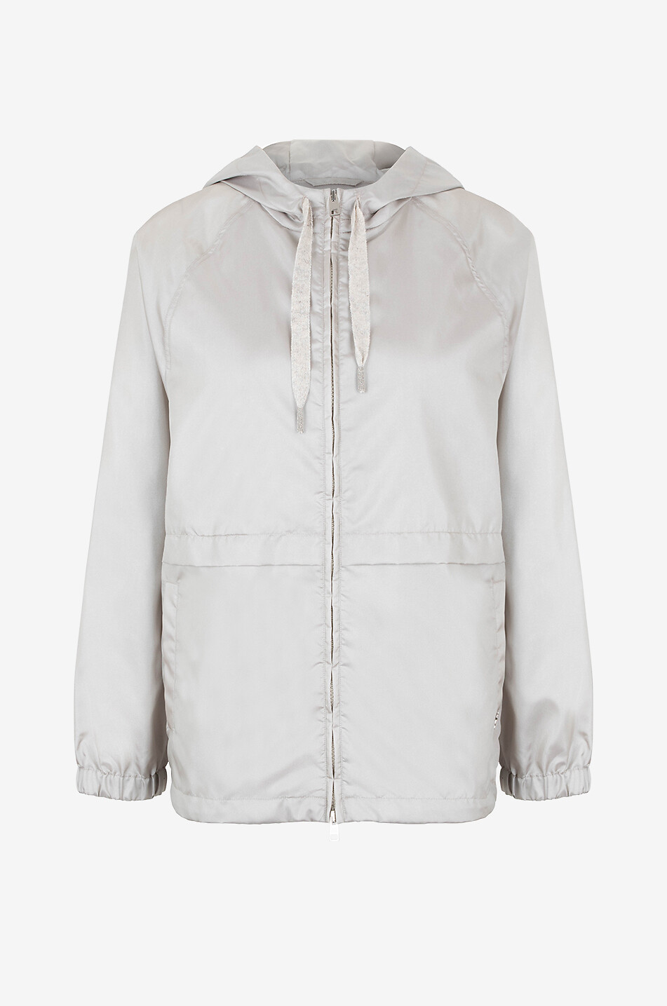 PANICALE Sateen sheen relaxed hooded wind jacket Women BEIGE 1