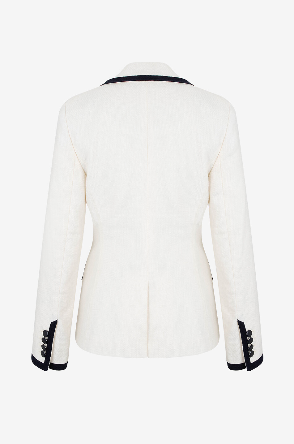 Edison bicolour double-breasted cinched blazer