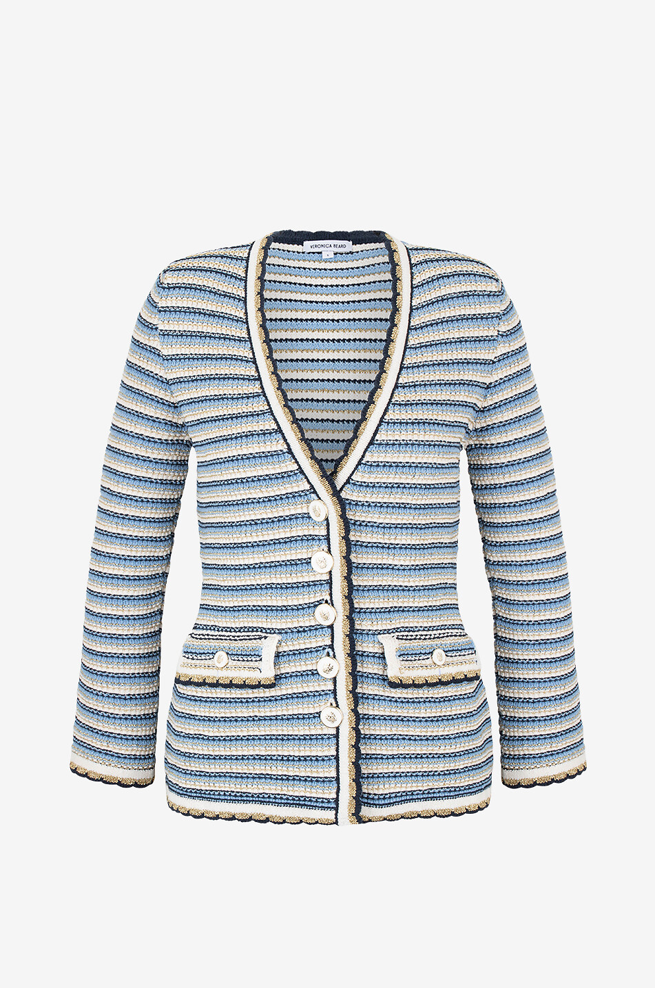 Ceriani cotton striped crochet cardigan
