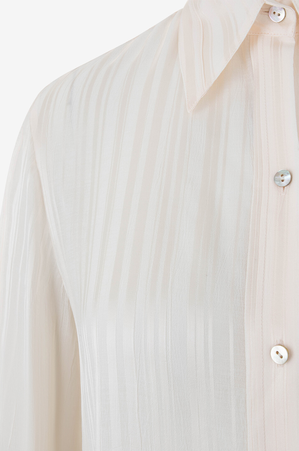 VINCE Hemd mit satinierten Streifen Damen CREMEFARBEN 3