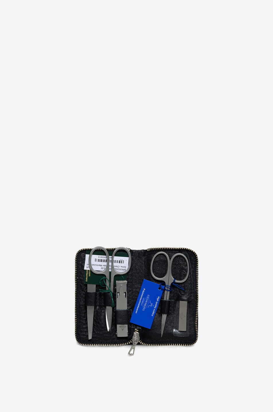 F. HAMMANN Mini kit de manucure dans un étui en cuir grainé Homme NOIR 3