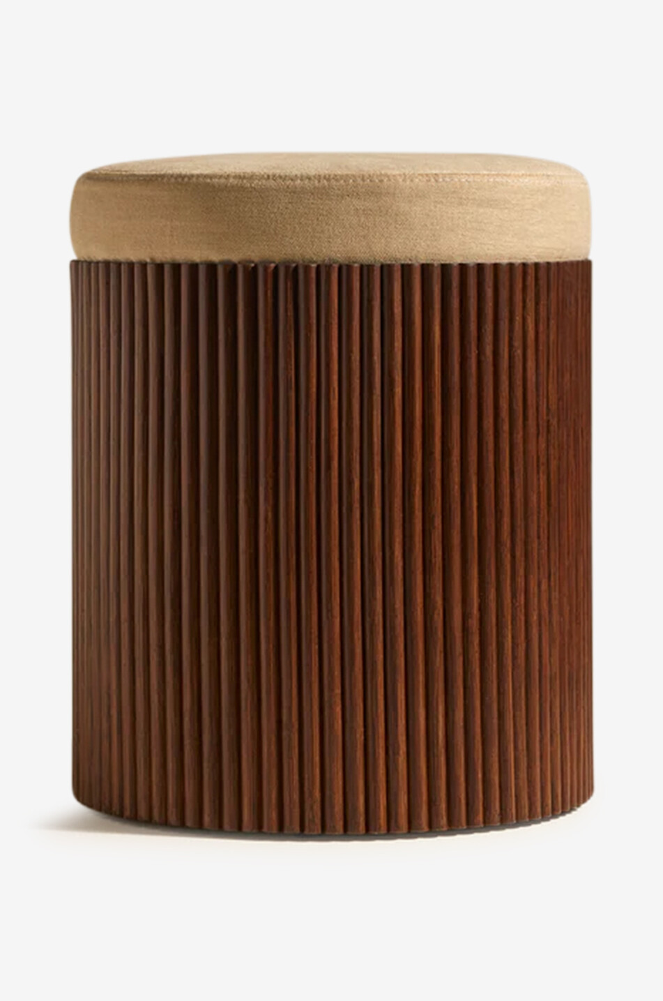 Riviera rattan and fabric pouffe