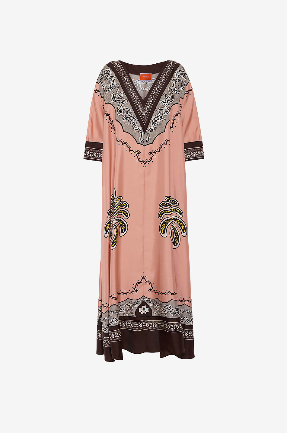 LA DOUBLEJ Robe kaftan longue en soie Muumuu Mirage Placée Femme ROSE 1