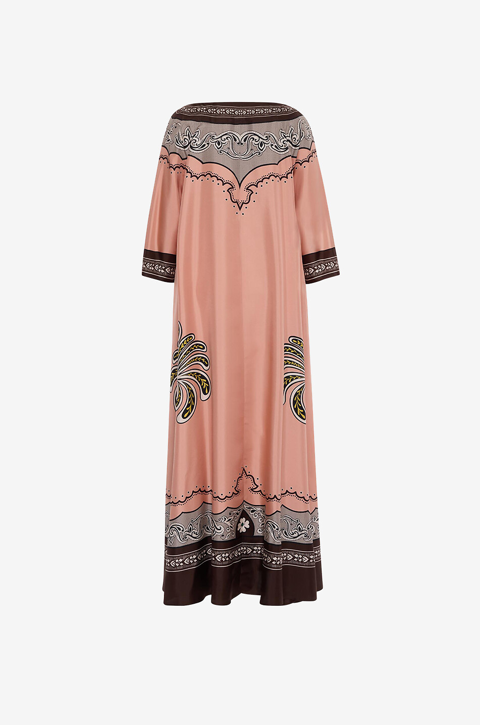 LA DOUBLEJ Robe kaftan longue en soie Muumuu Mirage Placée Femme ROSE 2