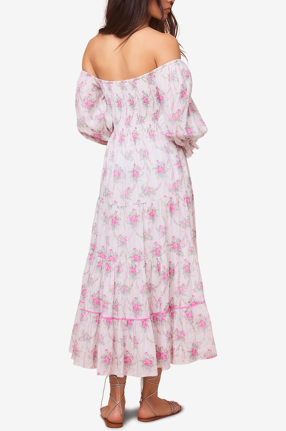LOVESHACKFANCY Rigby floras cotton midi dress Women MULTI COLOURED 5