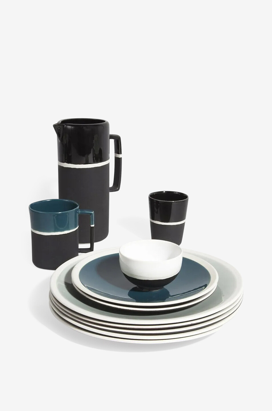 MAISON SARAH LAVOINE Pichet bicolore en céramique Sicilia Maison NOIR 2