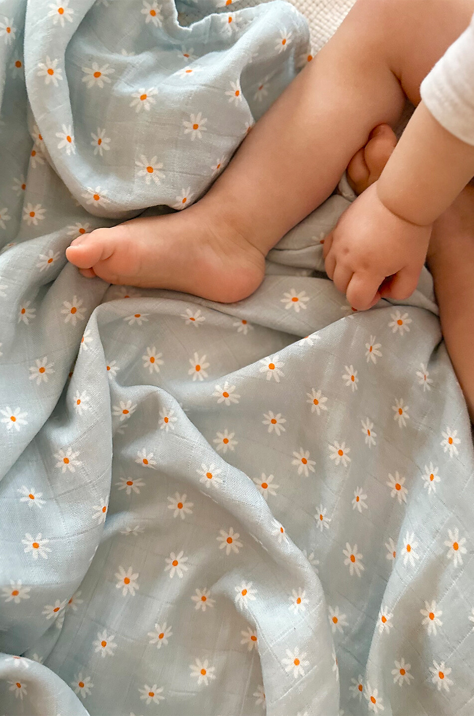 JOLI NOUS Lange bébé Le Lange XL Marguerite Bébé BLEU CLAIR 3
