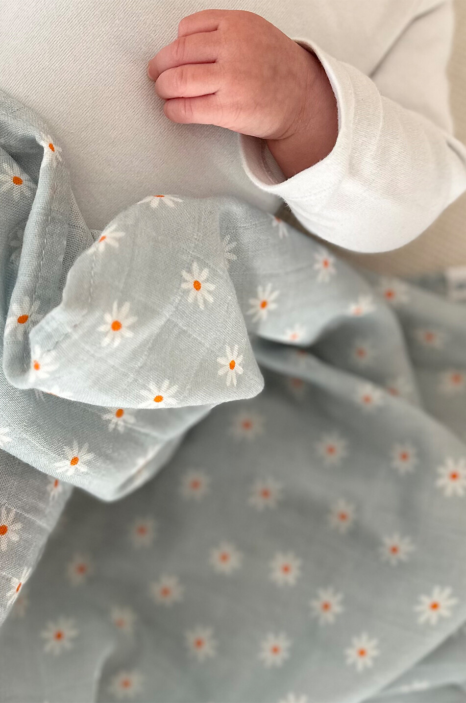 JOLI NOUS Lange bébé Le Lange XL Marguerite Bébé BLEU CLAIR 2