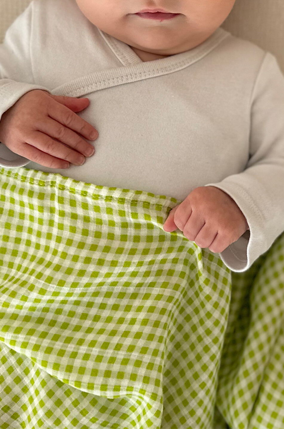 JOLI NOUS Babytuch Le Lange XL Vichy Baby GRÜN 6