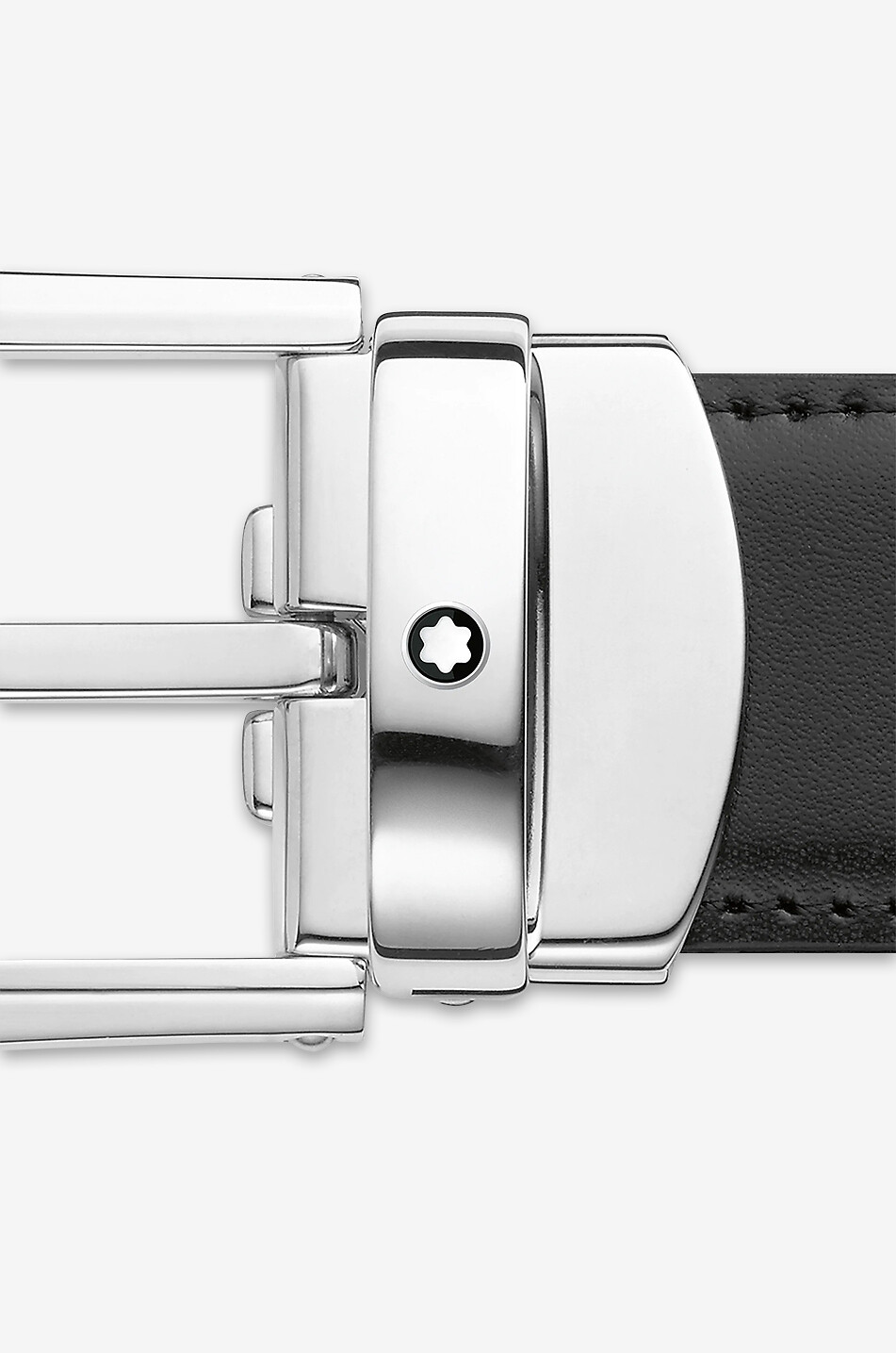 MONTBLANC Reversible belt in black and brown smooth leather Men BLACK 3