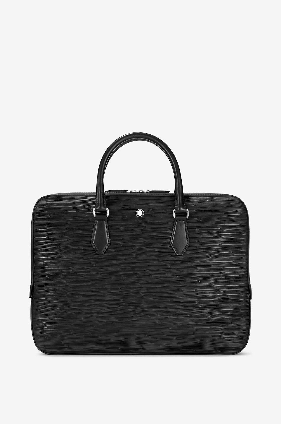 MONTBLANC Schmale Aktentasche in Rindentextur Meisterstück 4810 Herren SCHWARZ 1