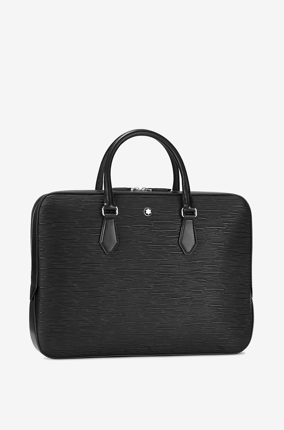 MONTBLANC Schmale Aktentasche in Rindentextur Meisterstück 4810 Herren SCHWARZ 2