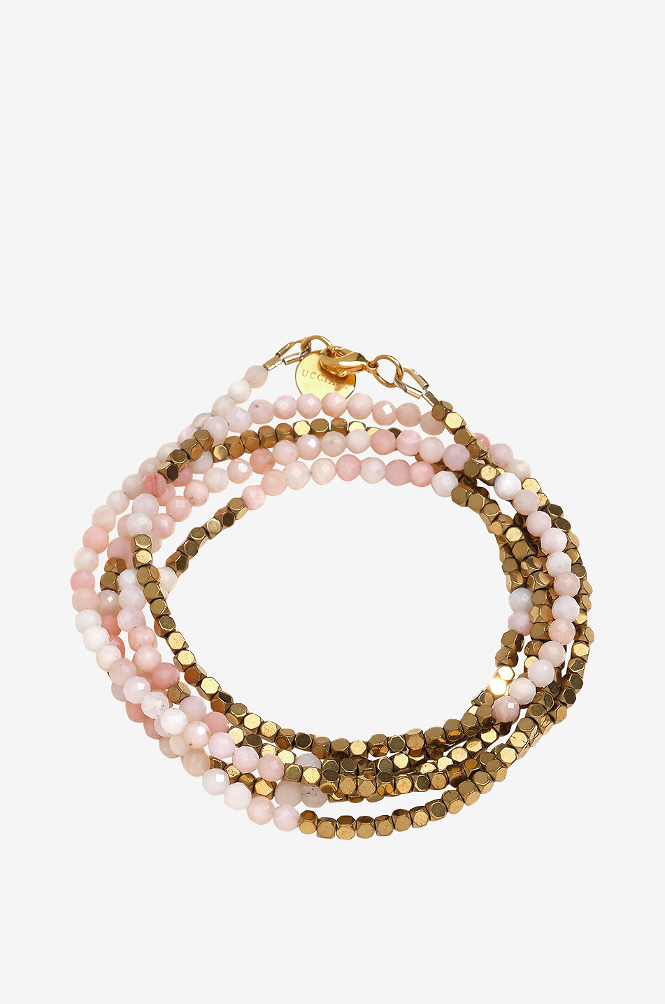 Pépite long necklace in facetted stones