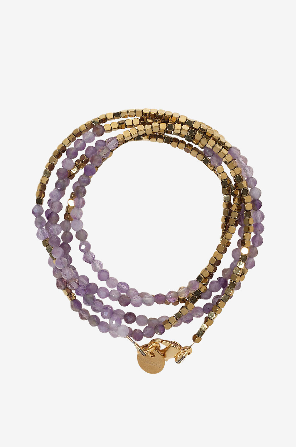 UCCIANI Pépite long necklace in facetted stones Women PURPLE 1