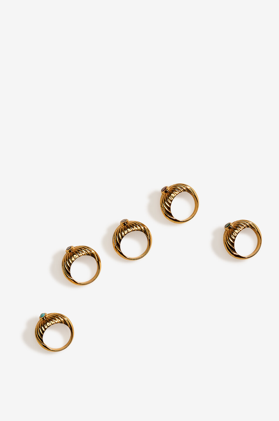 UCCIANI Goldener Ring mit Stein Mum Damen CREMEFARBEN 2