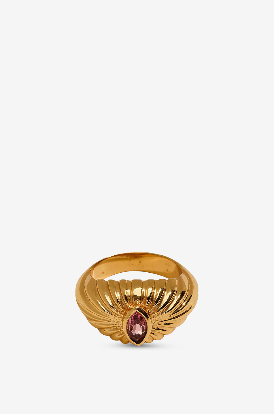 Bague dorée ornée d'une pierre Mum