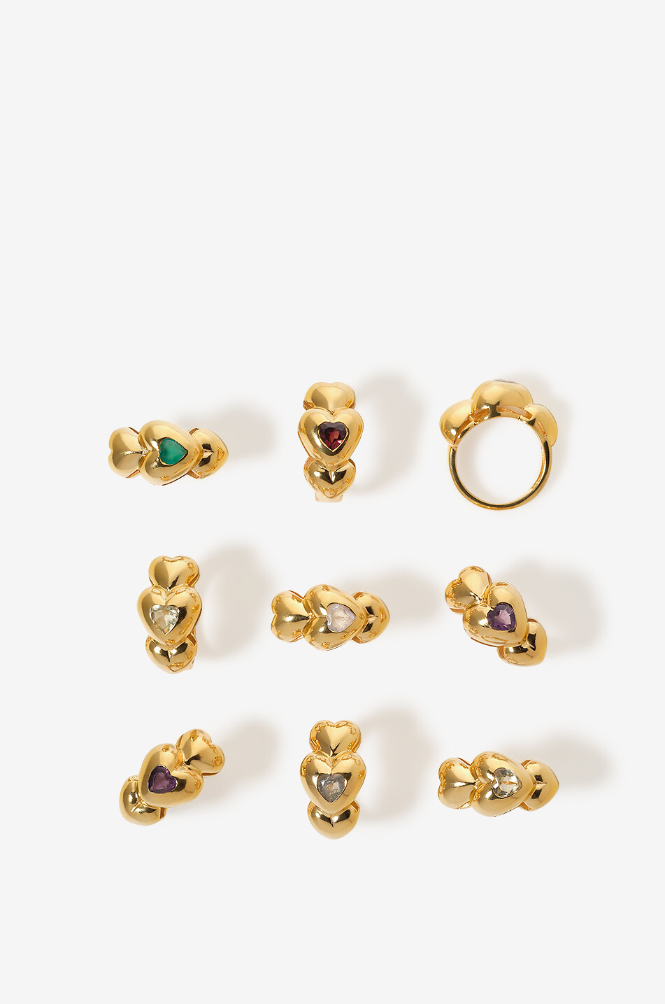 Bague dorée ornée d'une pierre Joli Coeur