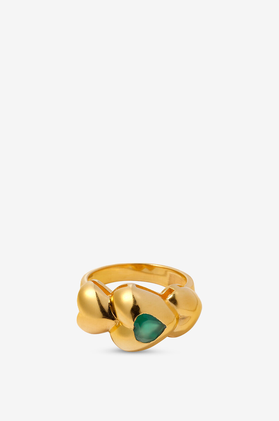 UCCIANI Bague dorée ornée d'une pierre Joli Coeur Femme VERT 1