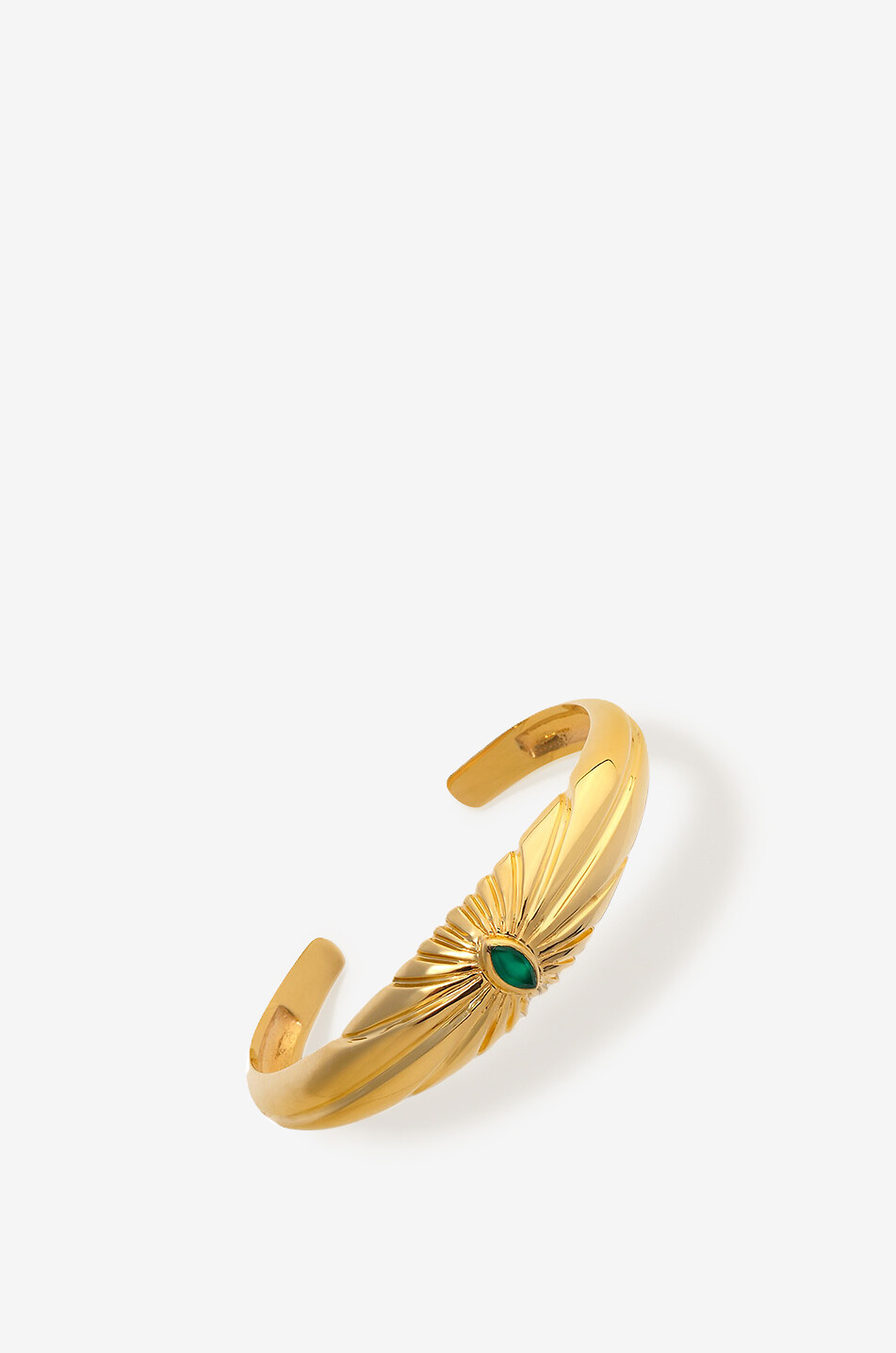 UCCIANI Goldener Armreif mit Halbedelstein Mum Damen GRÜN 1