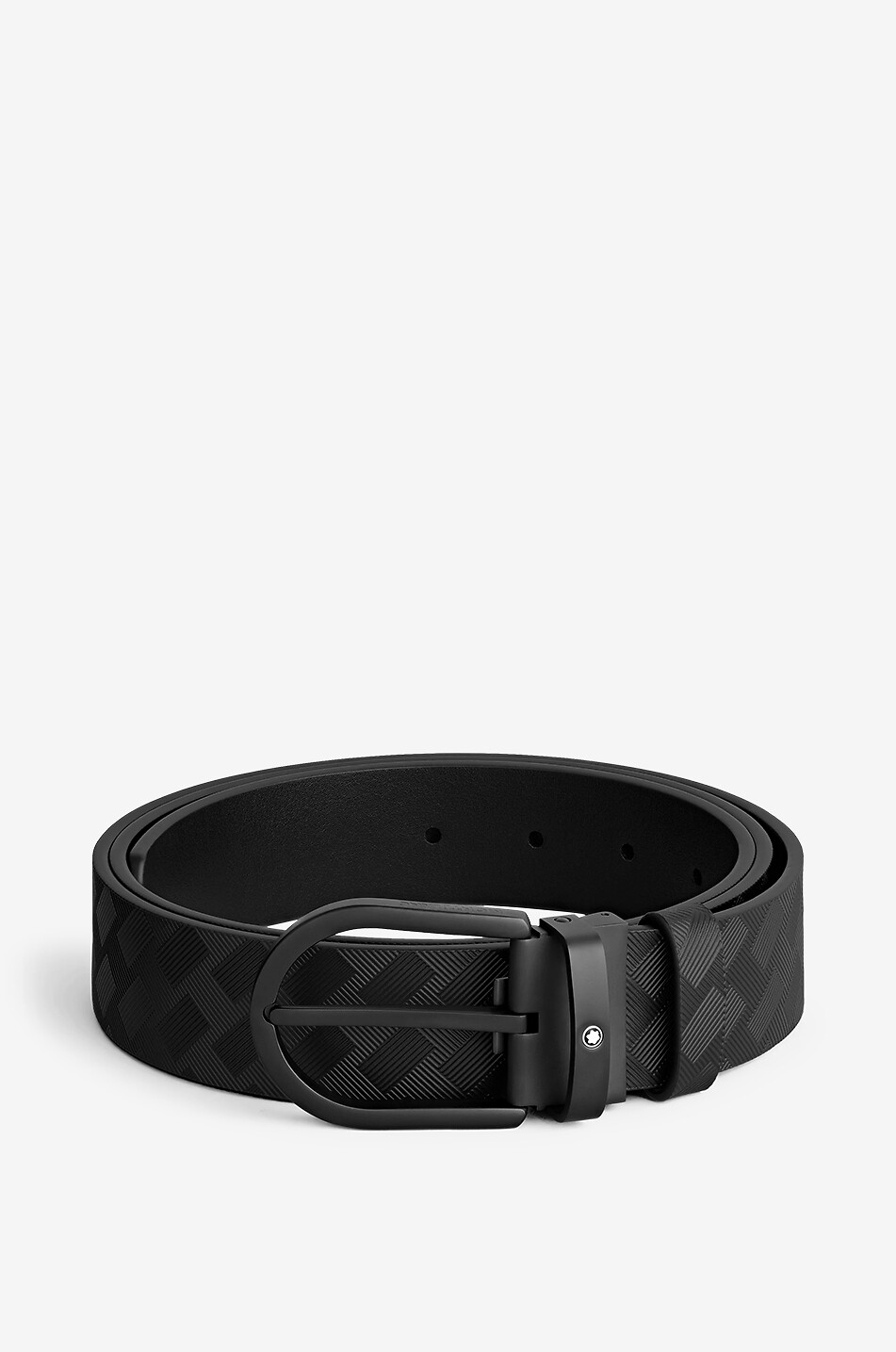 MONTBLANC Extreme 3.0 - Black textured leather belt - 35 mm Men BLACK 1