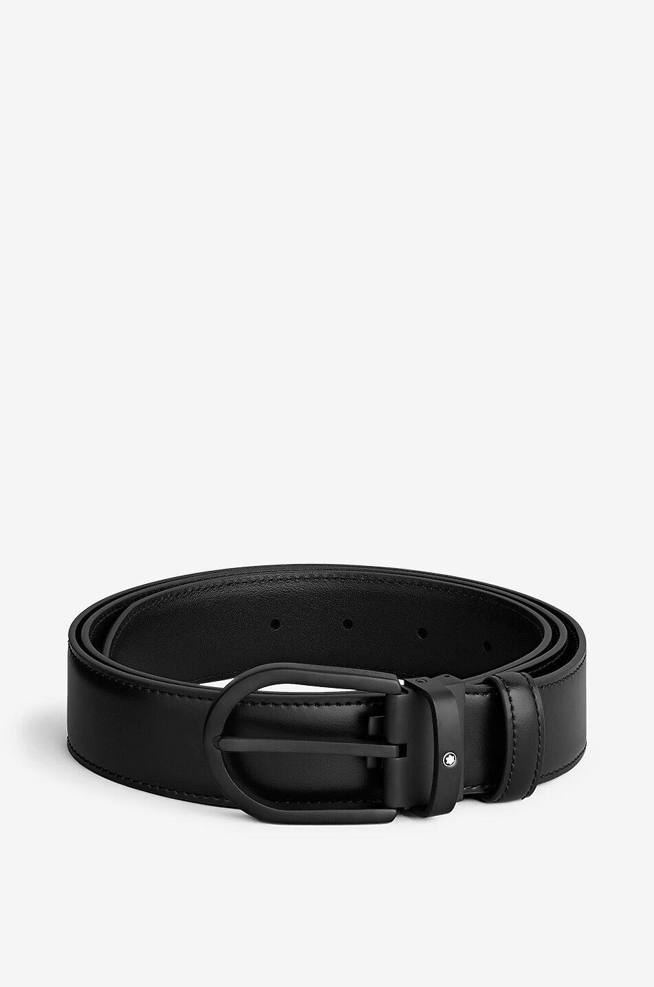 Ceinture à boucle fer à cheval de 35 mm en cuir noir