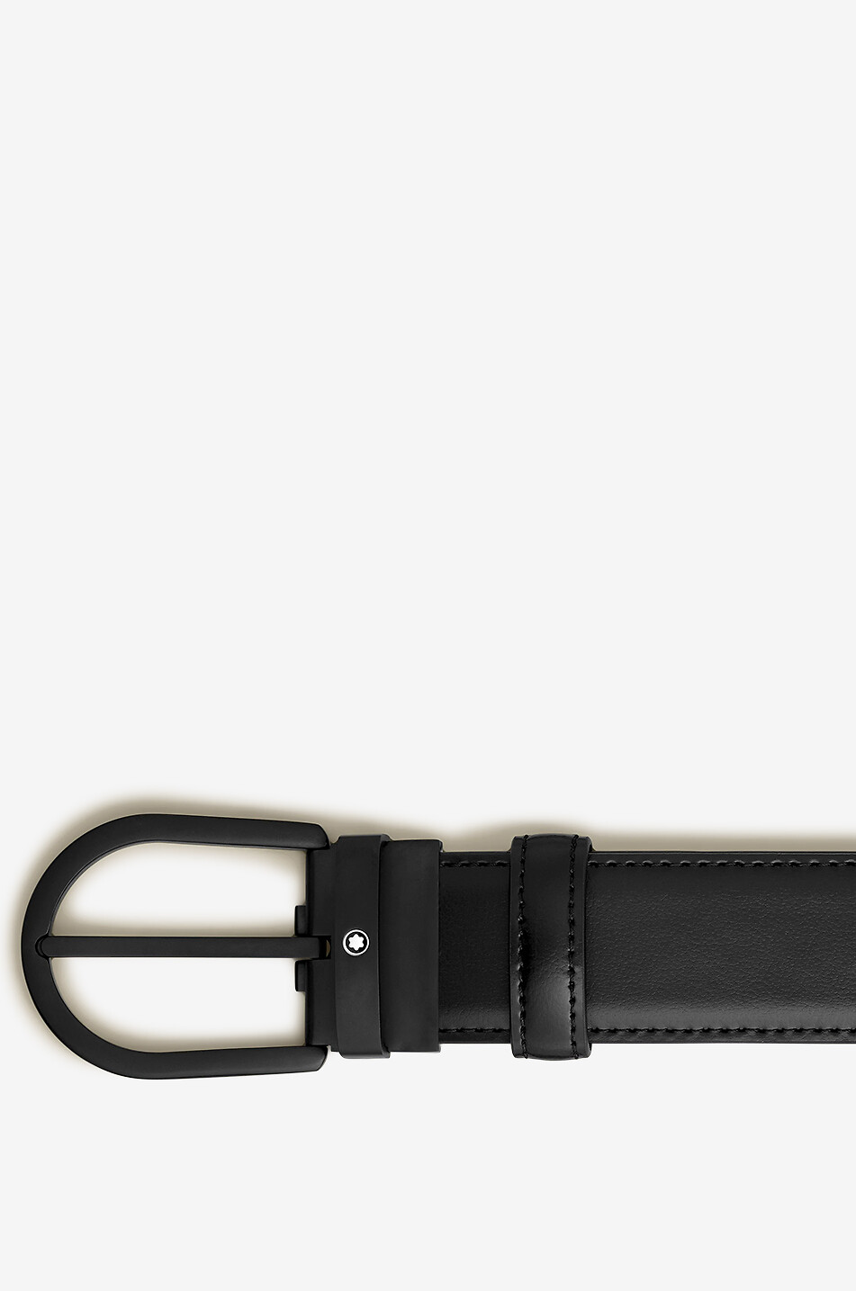 MONTBLANC Ceinture à boucle fer à cheval de 35 mm en cuir noir Homme NOIR 2