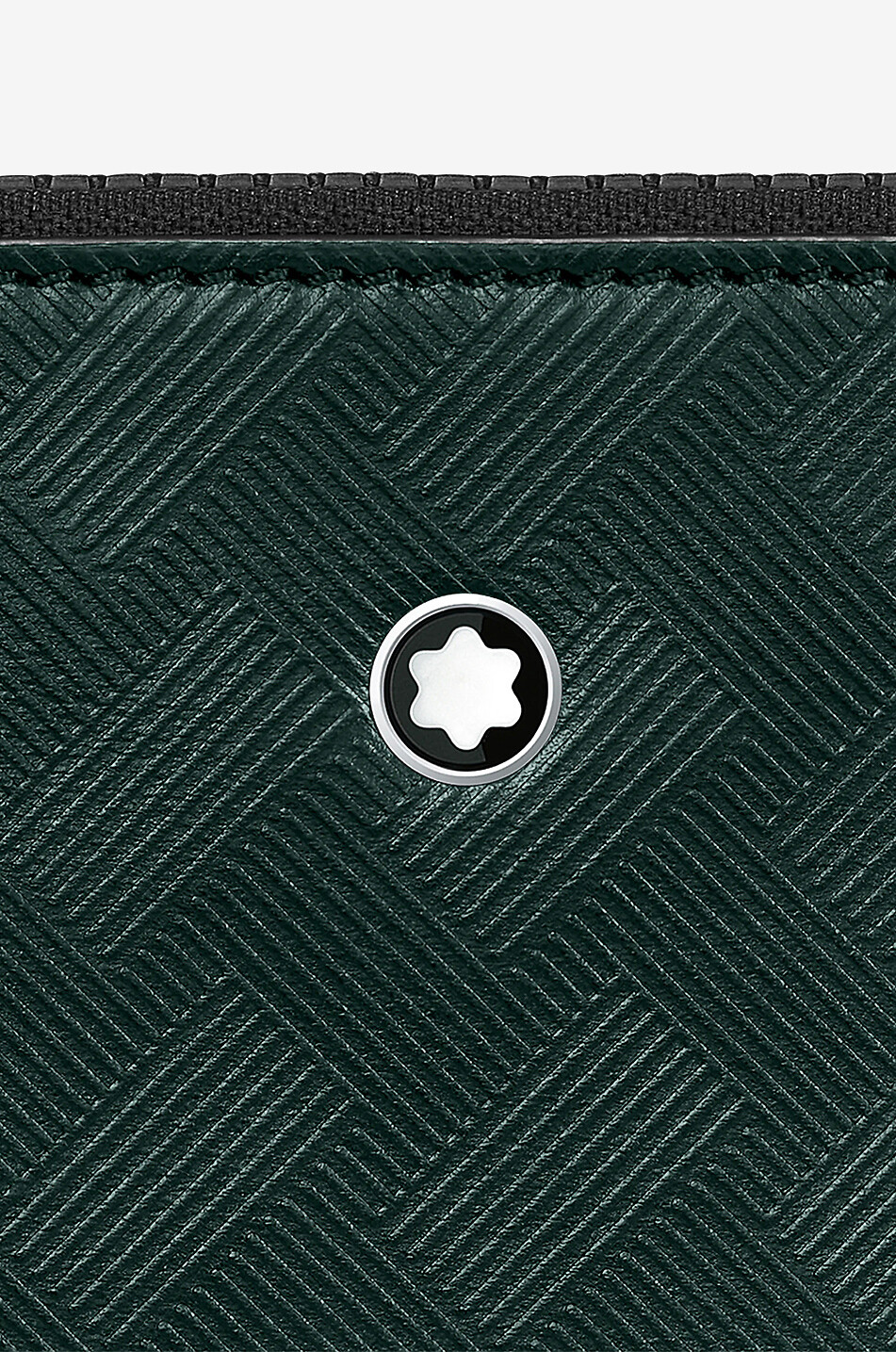 Flaches Reissverschlussmäppchen aus texturiertem Leder Extreme 3.0 Green