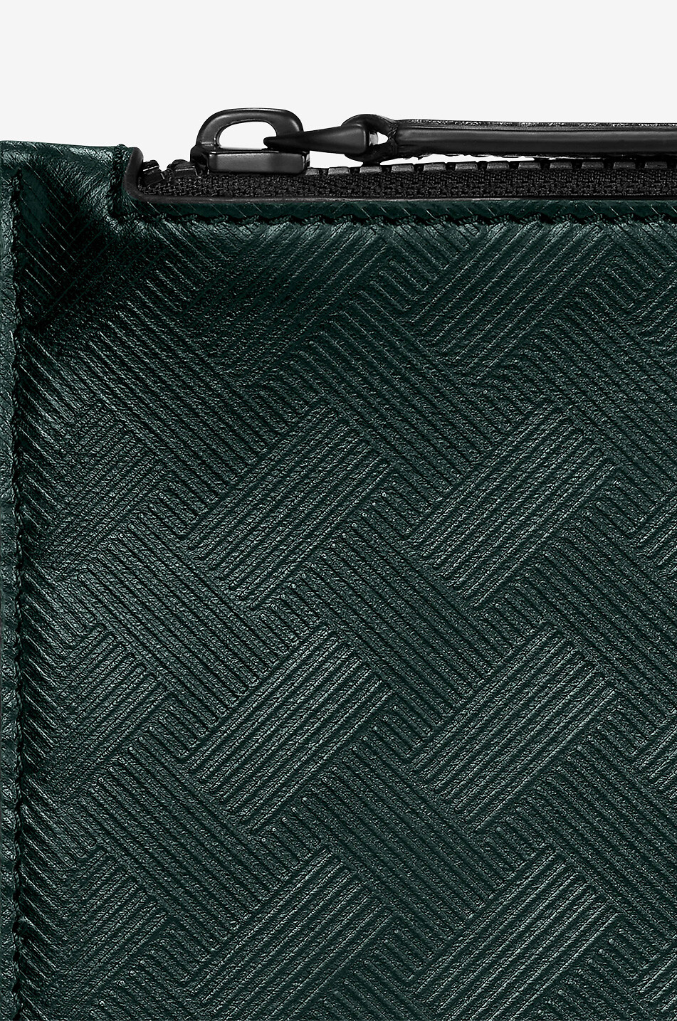 Flaches Reissverschlussmäppchen aus texturiertem Leder Extreme 3.0 Green
