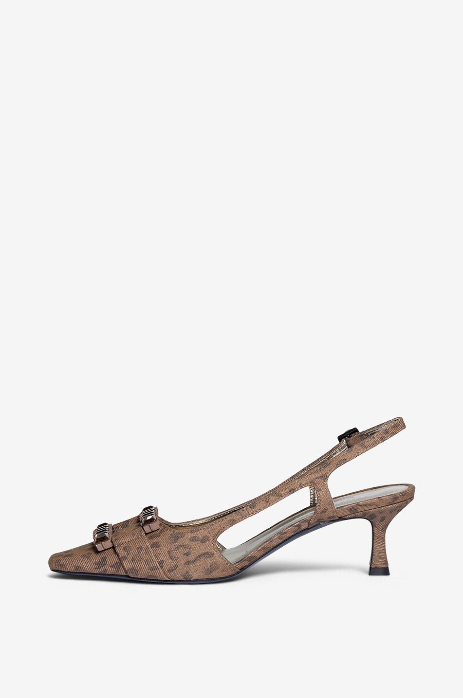 ROBERTO FESTA X BONGÉNIE Escarpins à bride arrière en toile Atena 60 Femme MARRON 3