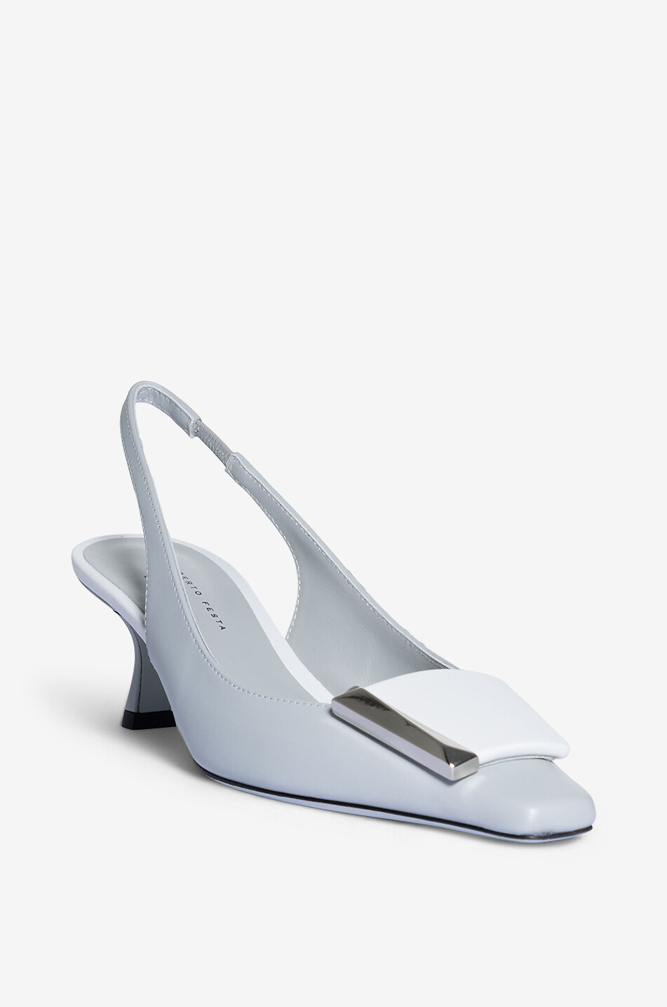 ROBERTO FESTA X BONGÉNIE Arienne 60 nappa leather slingback pumps Women GREY 1