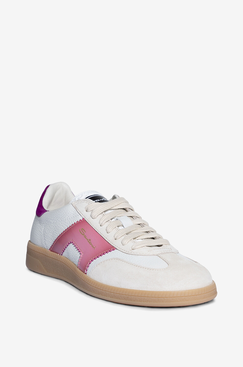 SANTONI Baskets basses en cuir DBS Oly Femme ROSE 1