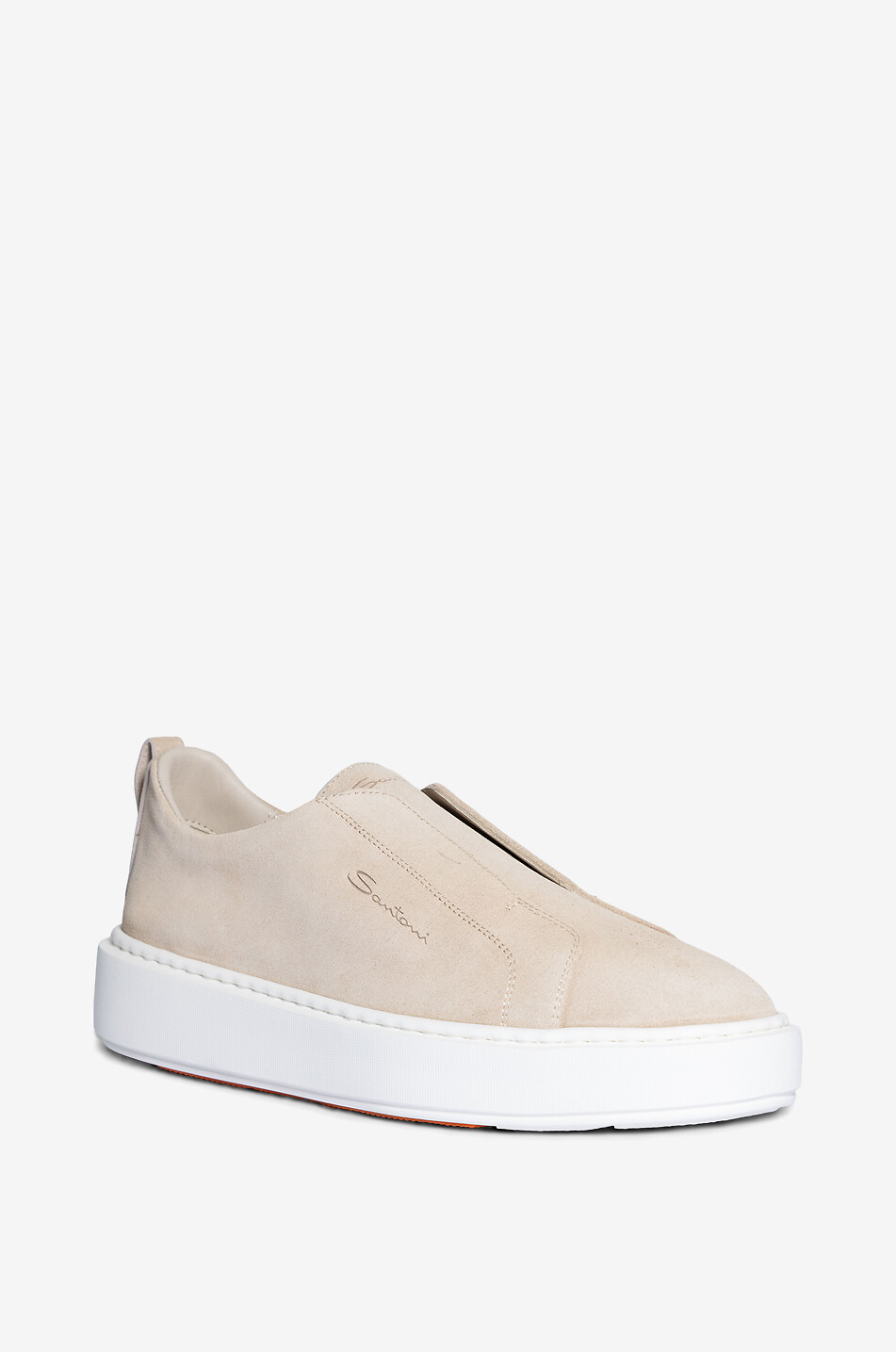 SANTONI Niedrige Slip-On-Sneakers aus Wildleder Damen BEIGE 1