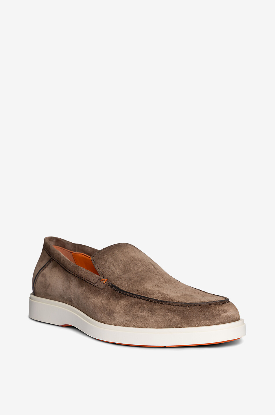 SANTONI Calf leather loafers Men MEDIUM BROWN 1