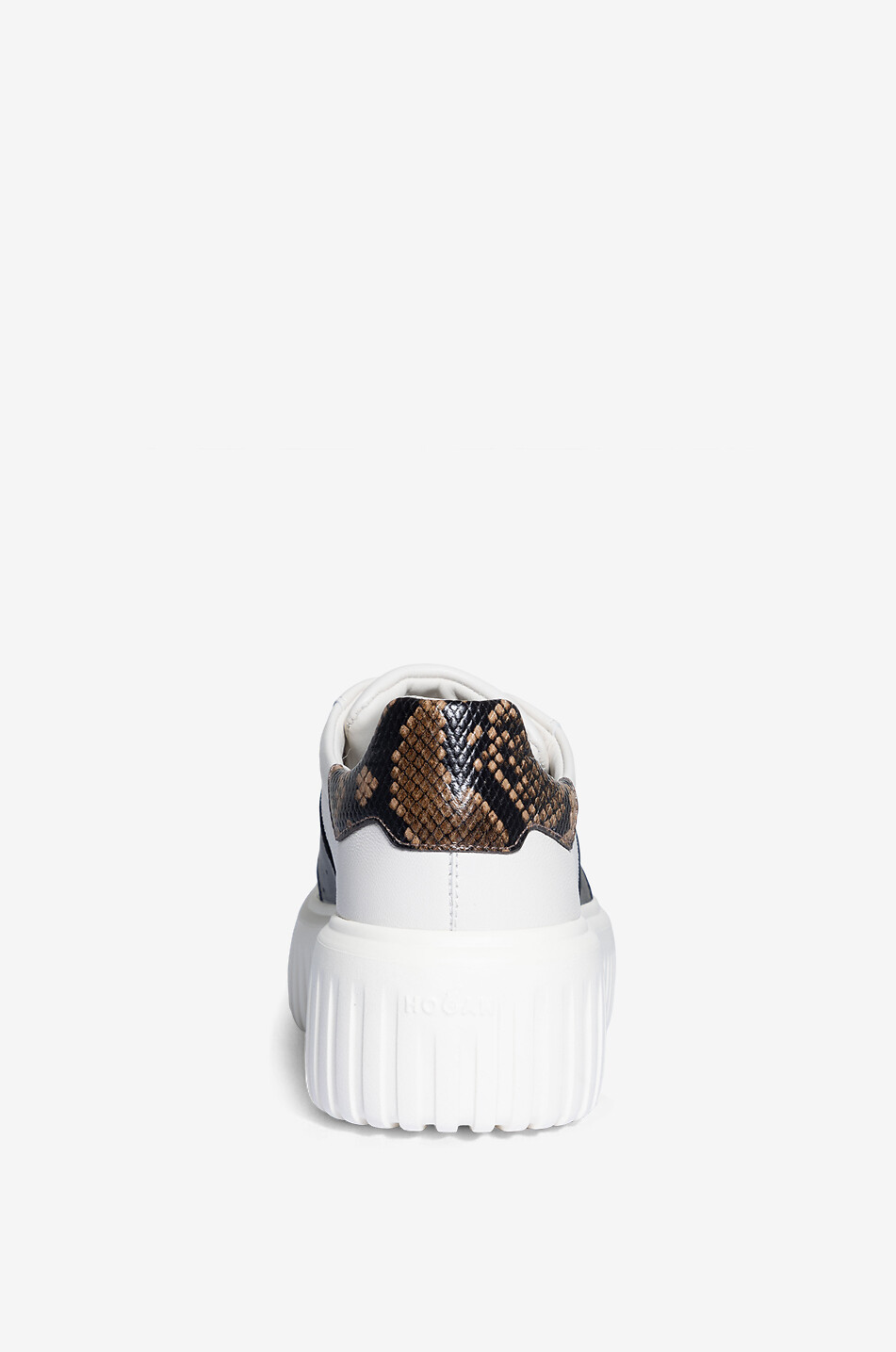 HOGAN Baskets à plateau en cuir nappa détail effet python Hogan H-Stripes Femme NOIR 4