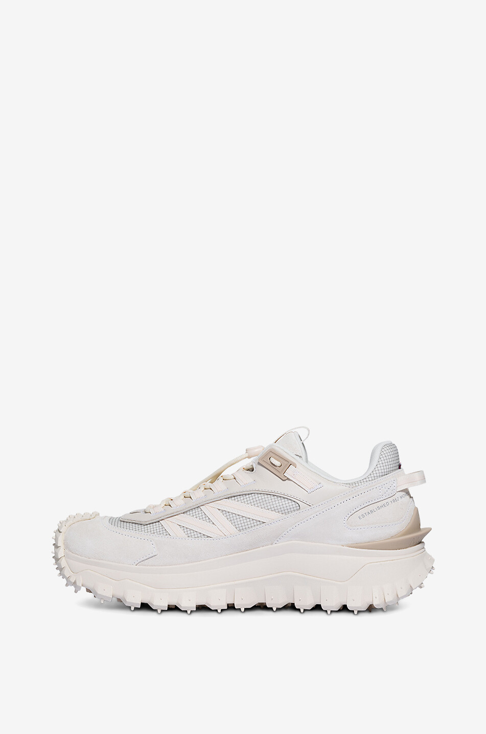 MONCLER Trailgrip low-top checked fabric and suede sneakers Men BEIGE 3