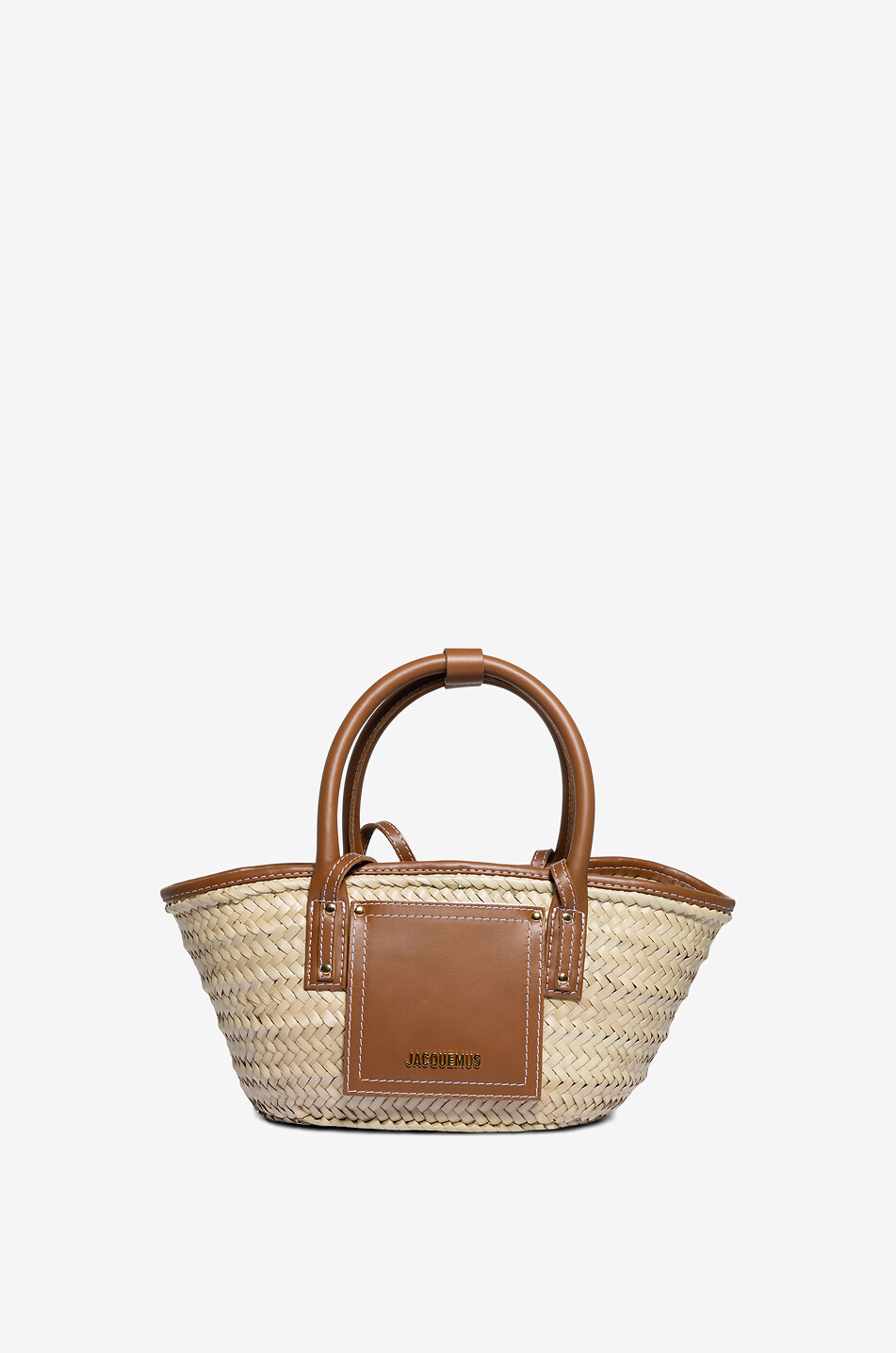 JACQUEMUS Sac cabas en raphia Le petit panier Soli Femme MARRON CLAIR 1