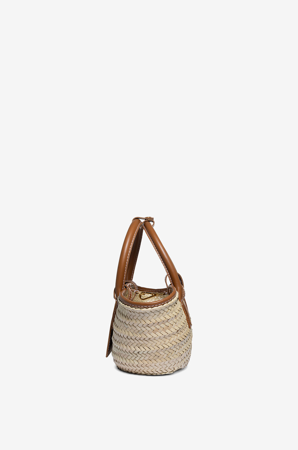 JACQUEMUS Sac cabas en raphia Le petit panier Soli Femme MARRON CLAIR 4