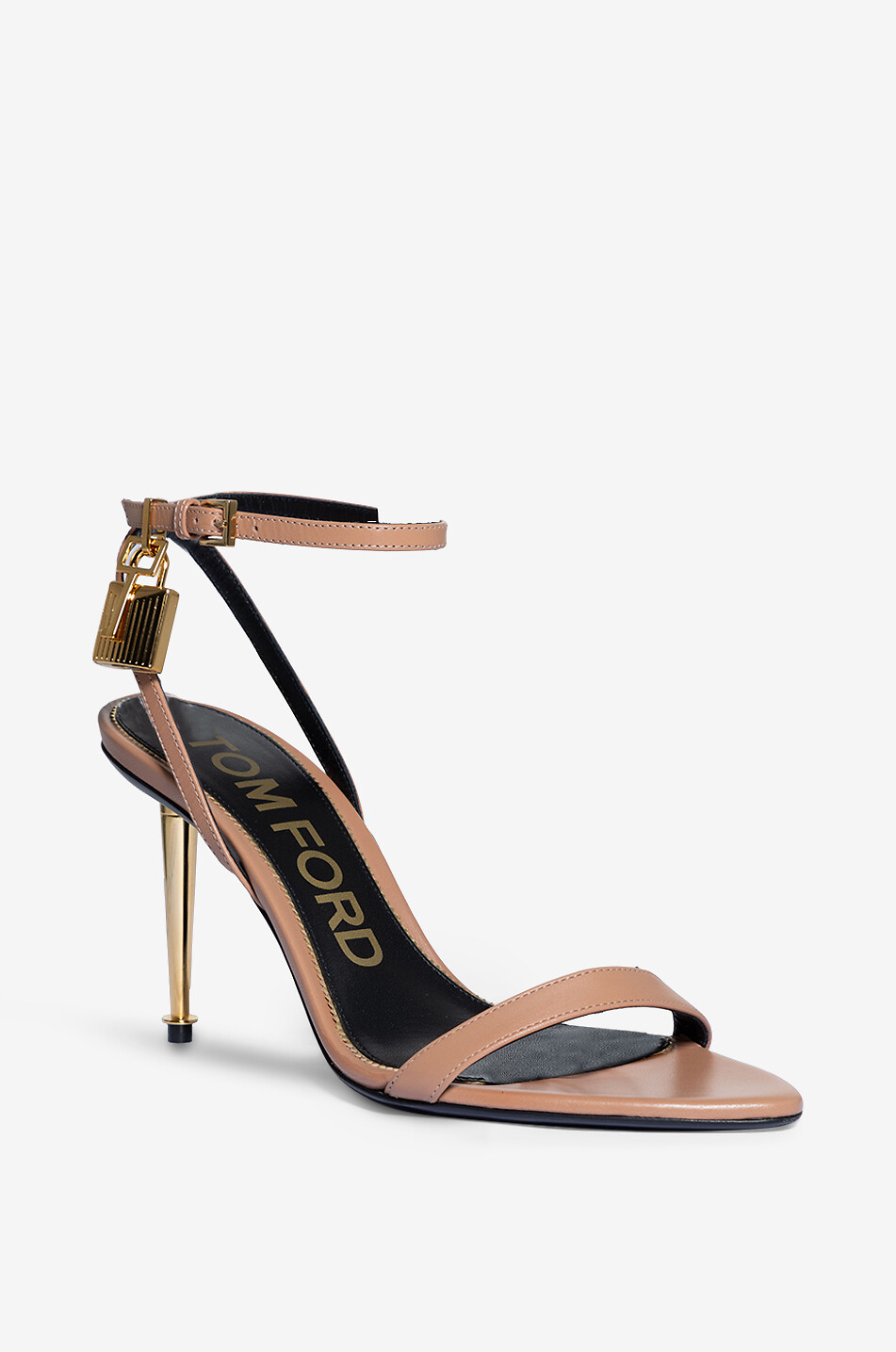 Padlock Naked 85 smooth leather heeled sandals