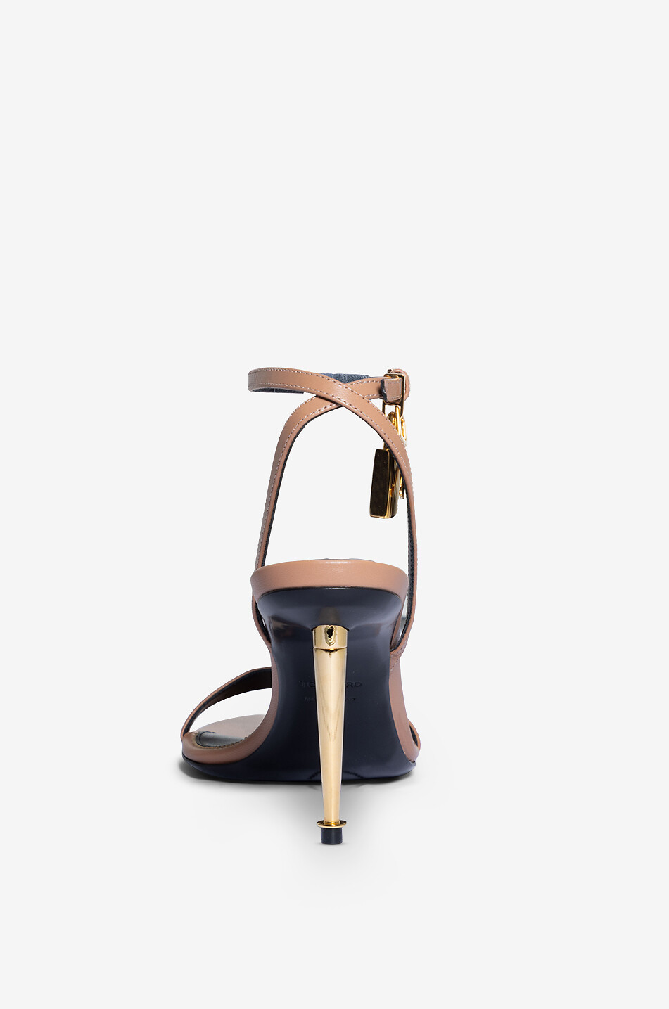 Padlock Naked 85 smooth leather heeled sandals