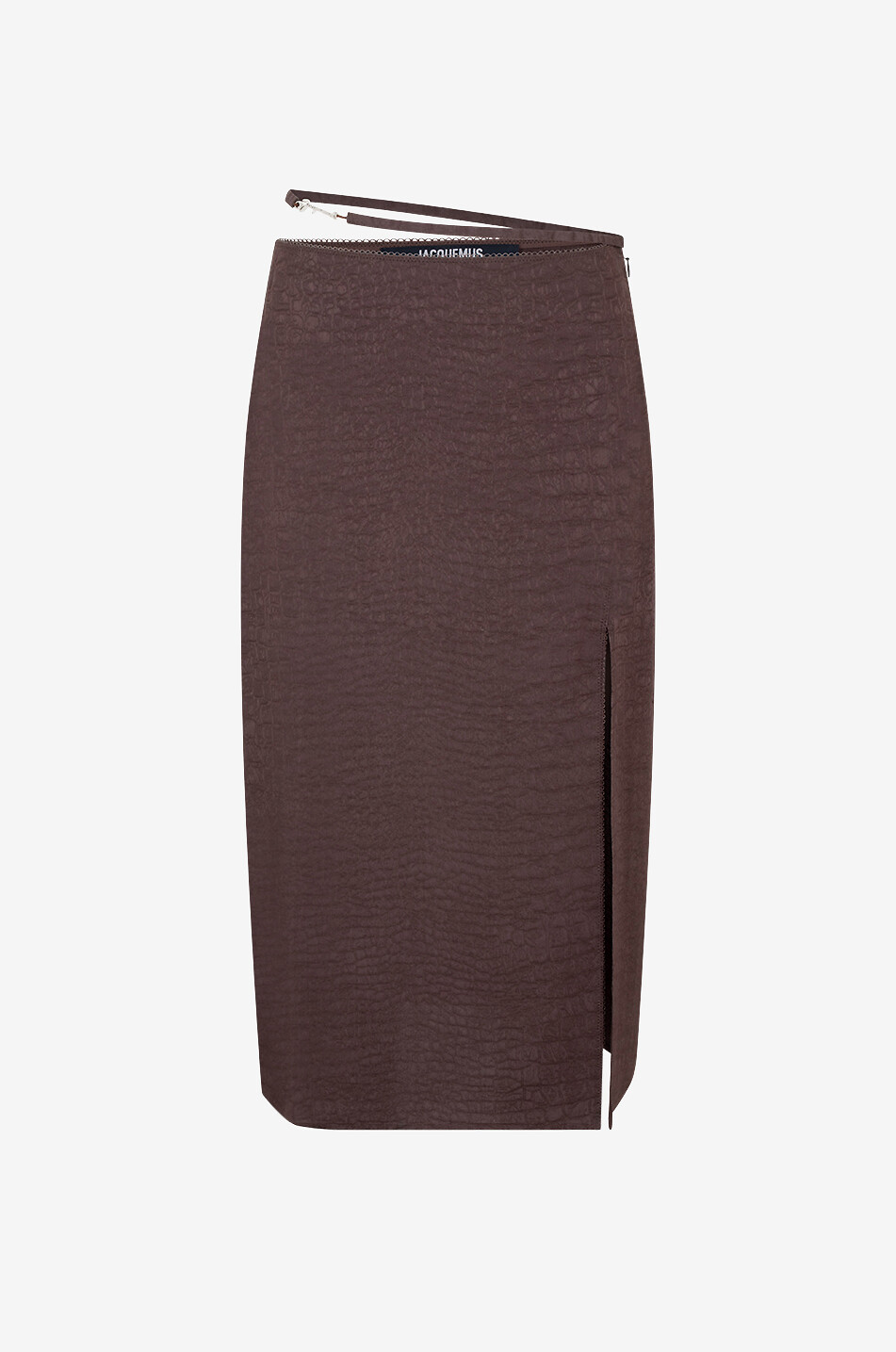 JACQUEMUS Jupe midi en jacquard croco La jupe Notte Femme MARRON 1