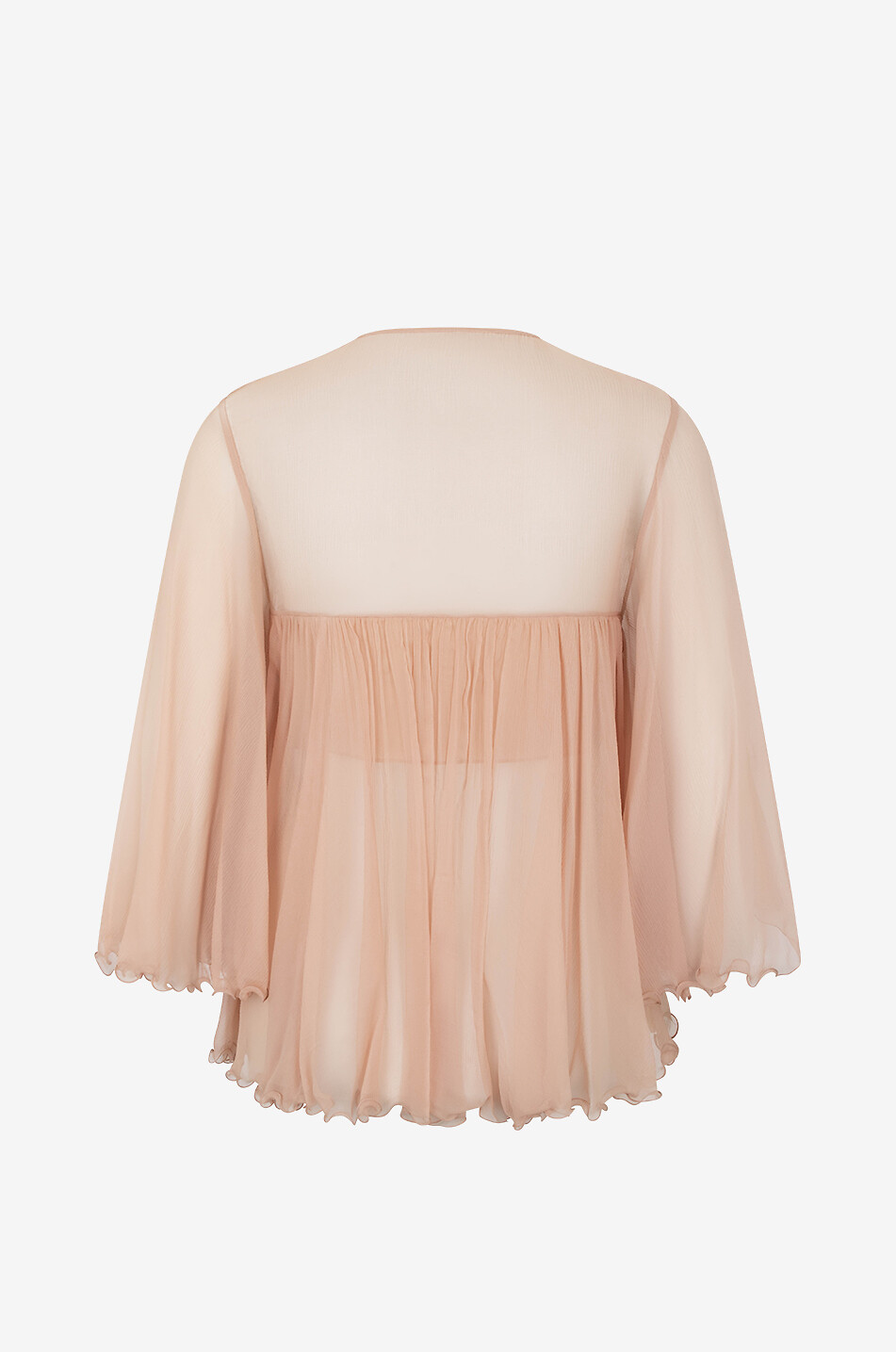 CHLOE Silk chiffon pleated top Women LIGHT ORANGE 2