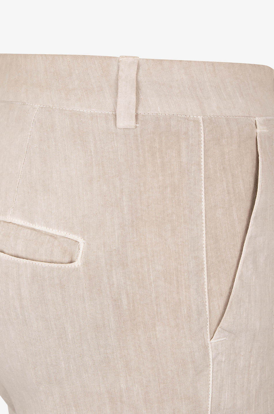 120% LINO Pantalon slim en lin et coton Femme Beige clair 3
