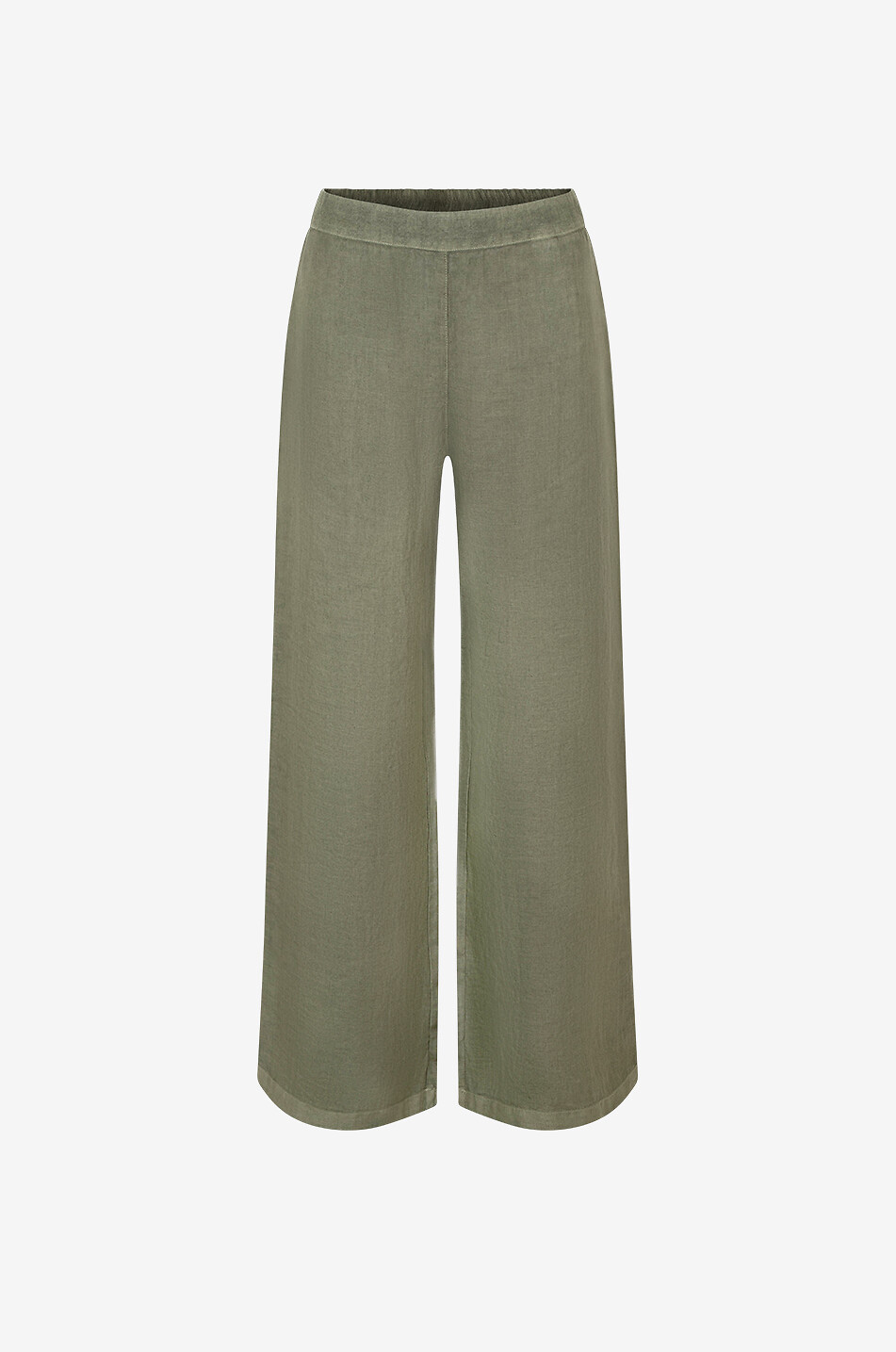 120% LINO Hose mit weitem Bein aus Leinen Damen KHAKI 1